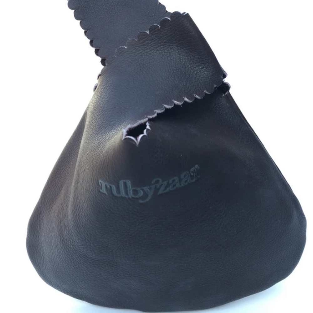 Rubyzaar Leather Drop Bag Black - image 1